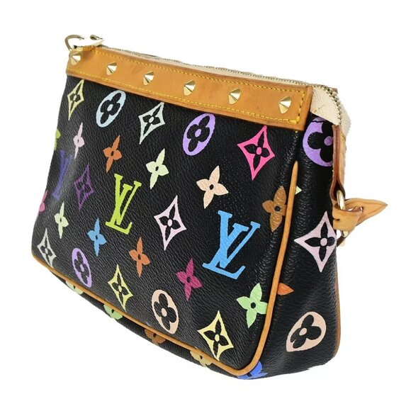 LOUIS VUITTON Pochette Accessoires Hand Bag Monogram Multi Black M92648 636EB053 - Picture 4 of 14